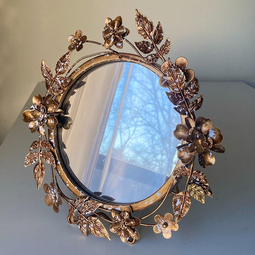 Floral Bronze Mirror